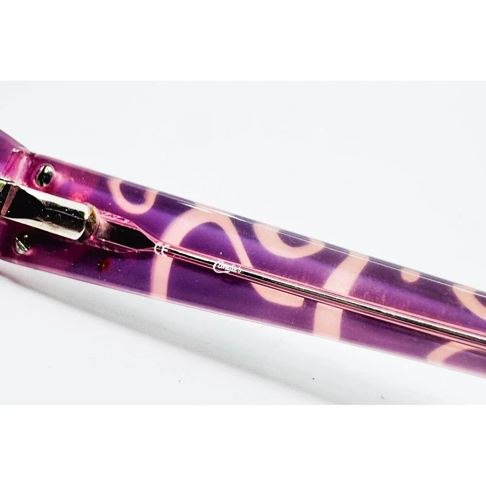 C Asia Eyeglasses Womens Black Pink Swirl Rectangle Frames 51-16-135 56